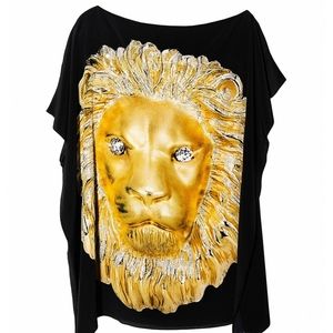 Kimberly McDonald Lion Printed Silk Caftan m/l